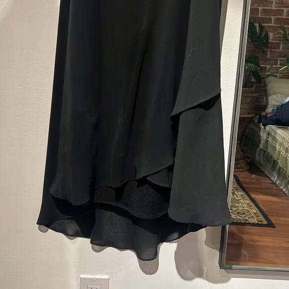Black Skirt HI- Low Double Layer Chiffon - Picture 2 of 5